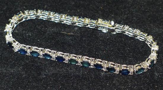 18ct white gold & diamond sapphire bracelet